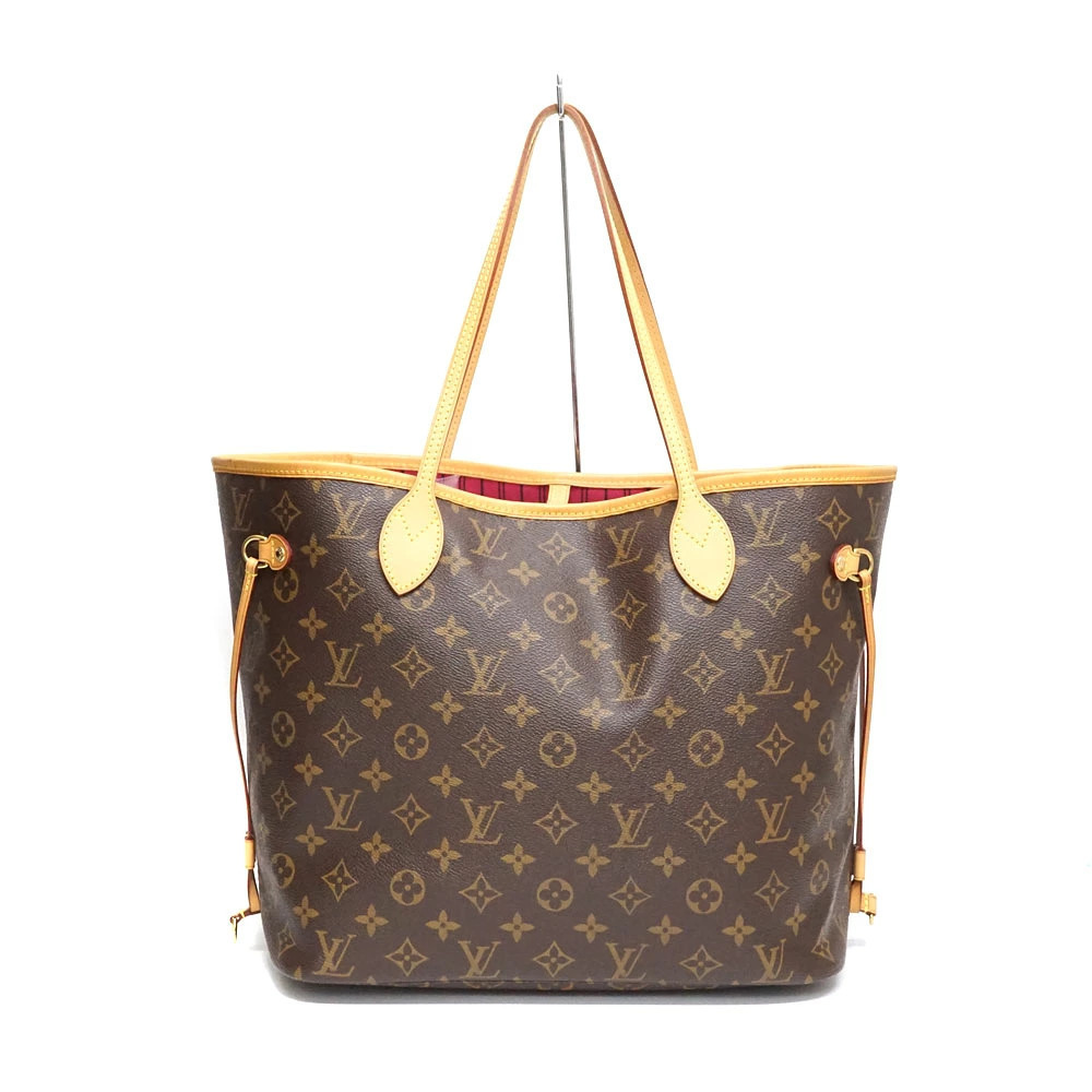 Louis Vuitton Neverfull Monogram Tote Bag Canvas Leather Brown